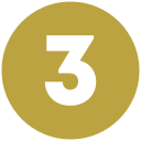 The image shows a yellow circular icon with a white vertical “3” centered inside it, on a light gray background.