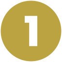 The image shows a yellow circular icon with a white vertical “1” centered inside it, on a light gray background.