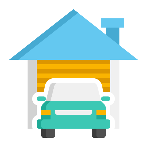 Car parked in a garage